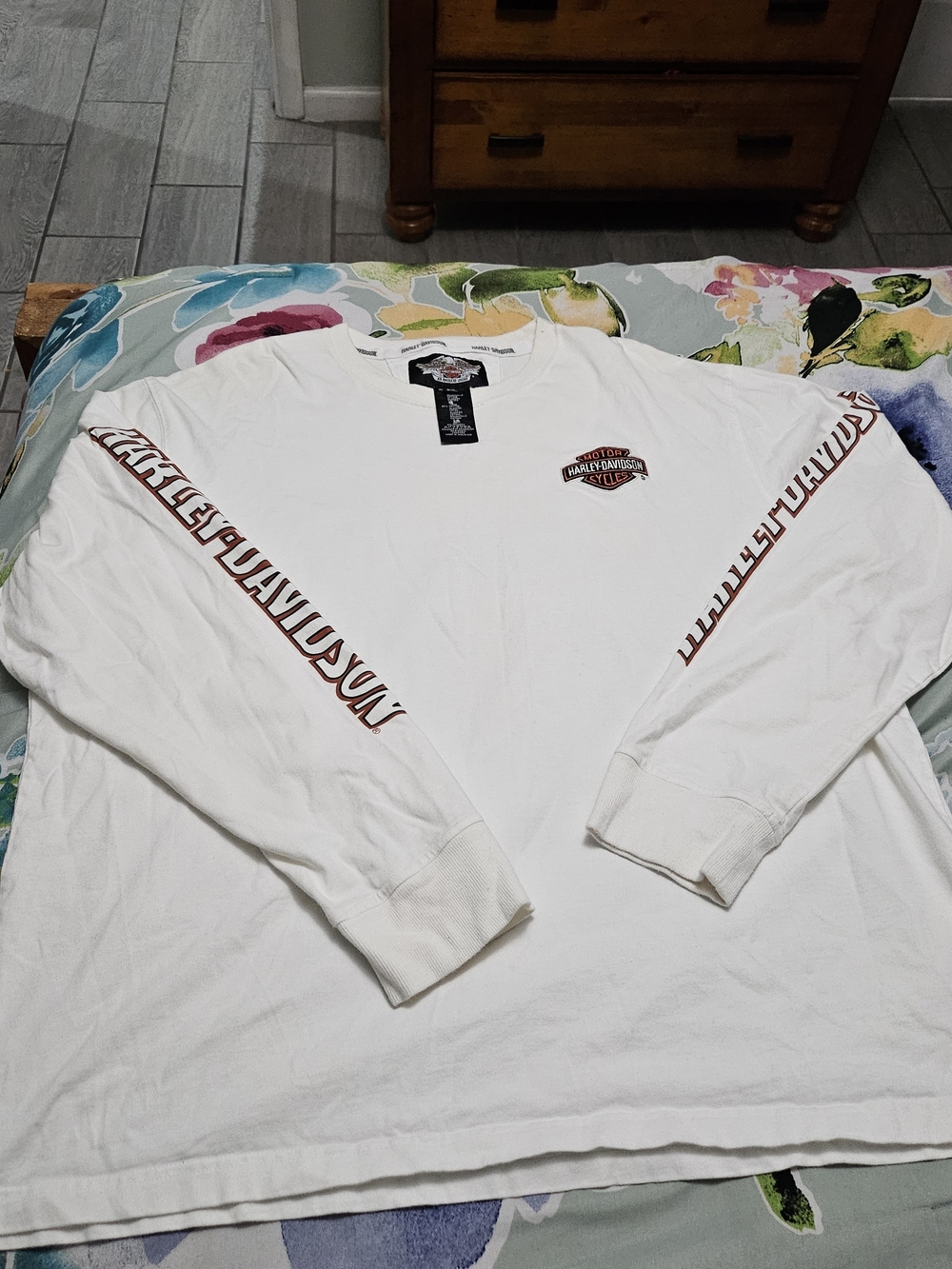 Harley-Davidson Men’s White Long-Sleeve Logo Tee